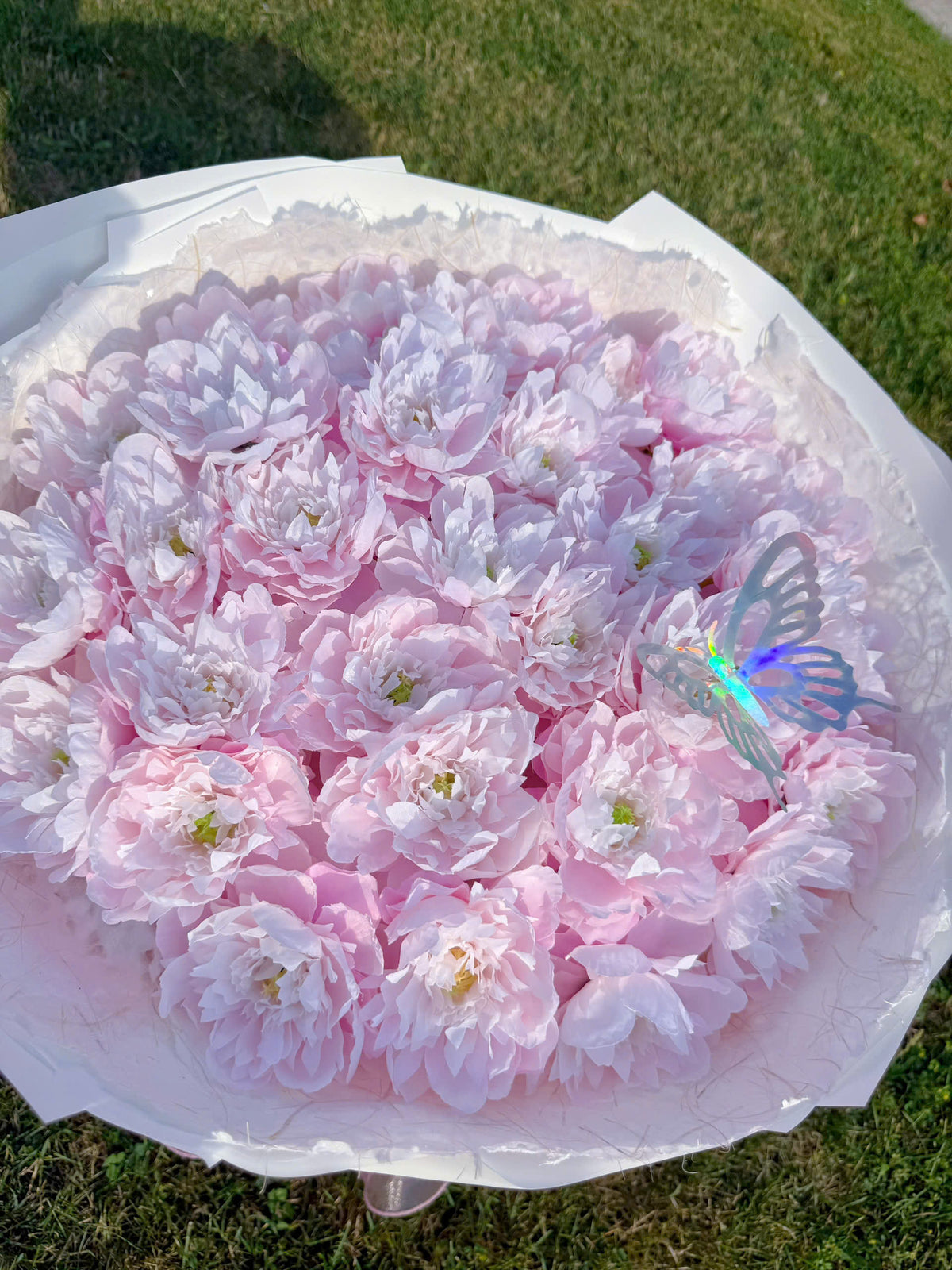 Hoa mẫu đơn tone hồng pastel, phối màu quá dịu keo