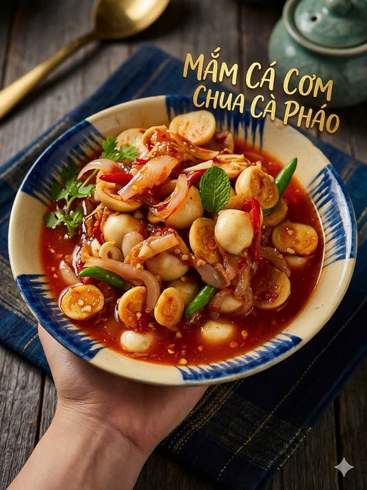 Mắm cá cơm chua cà pháo