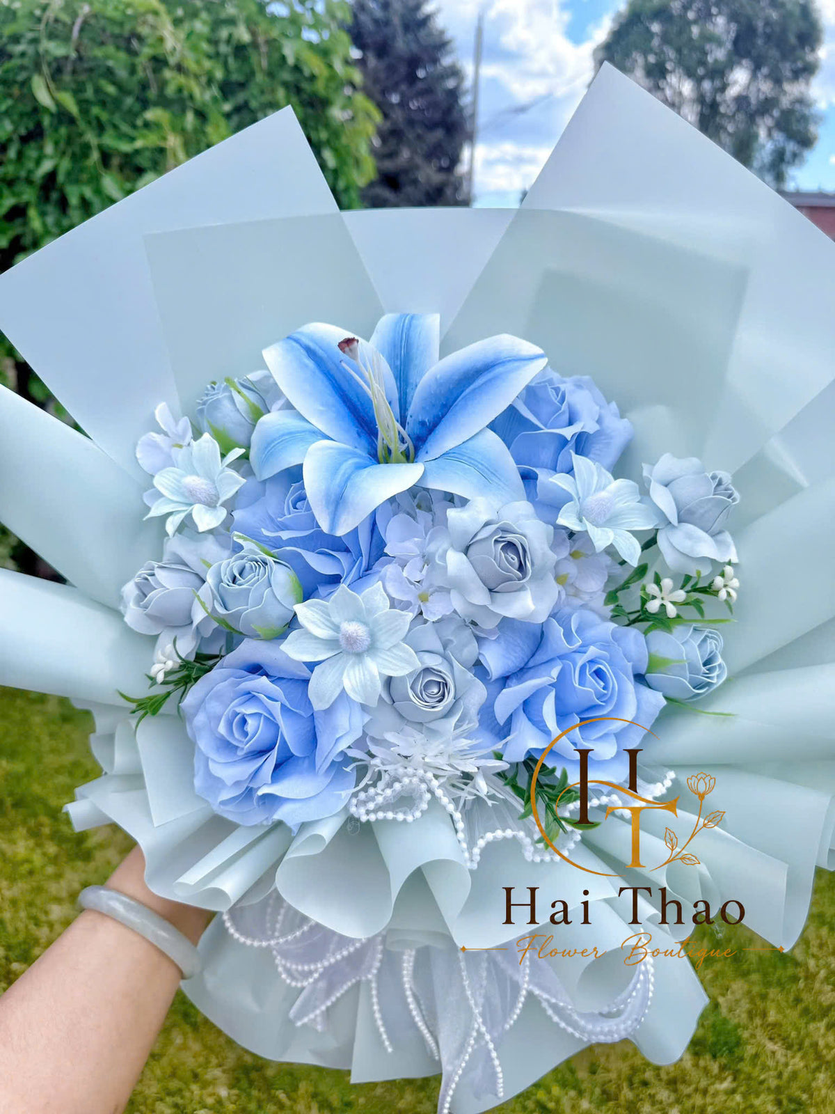 Hoa tone xanh hợp tặng các anh trai 🩵