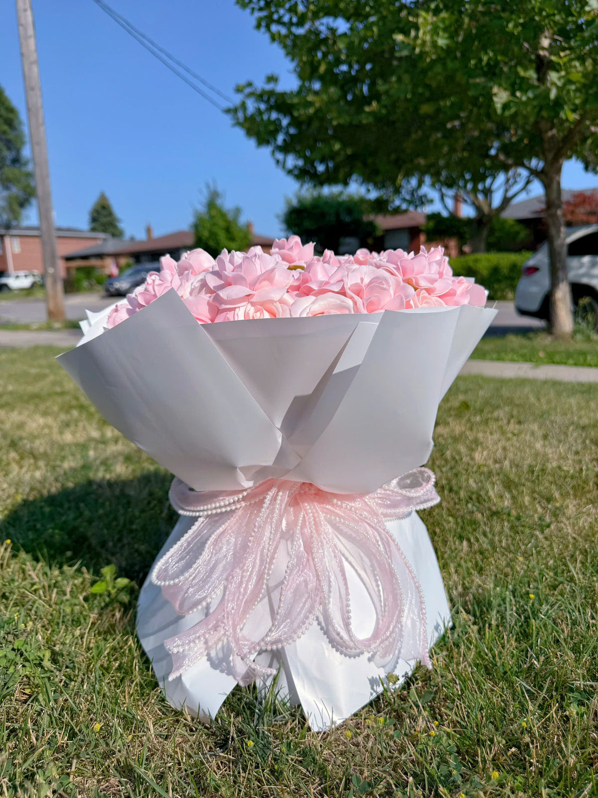 Hoa sáp tone baby pink