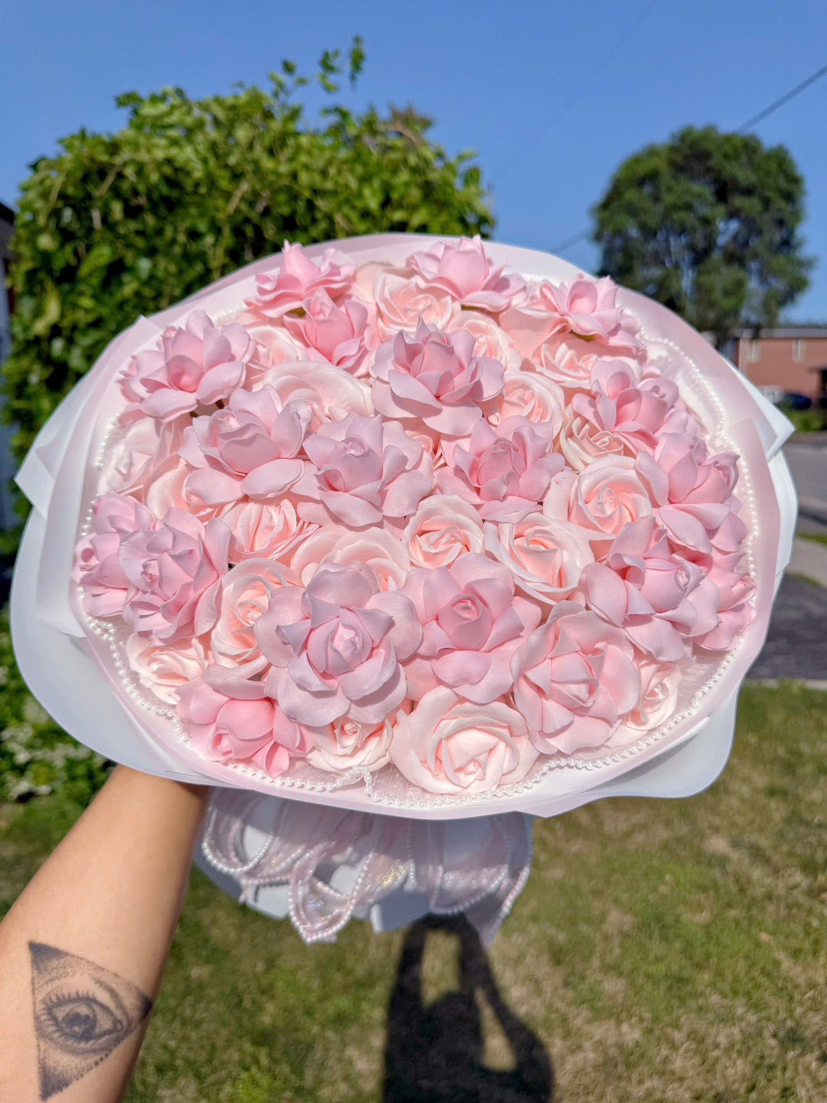 Hoa sáp tone baby pink