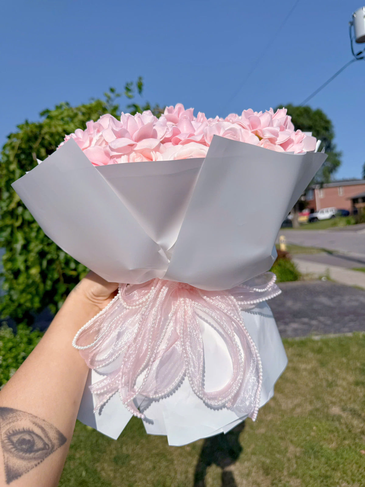 Hoa sáp tone baby pink