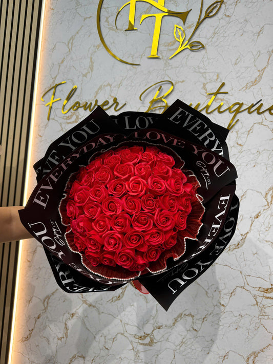 Red soap flower