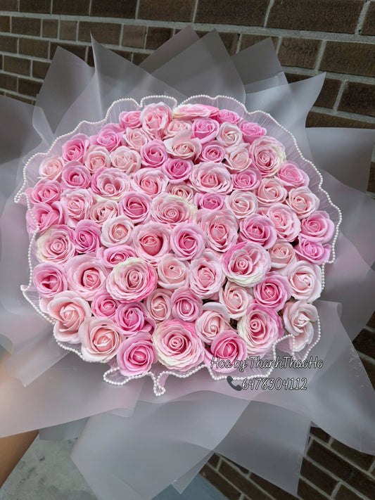 Hoa hồng sáp phối hoa tự nhiên thơm nhẹ
