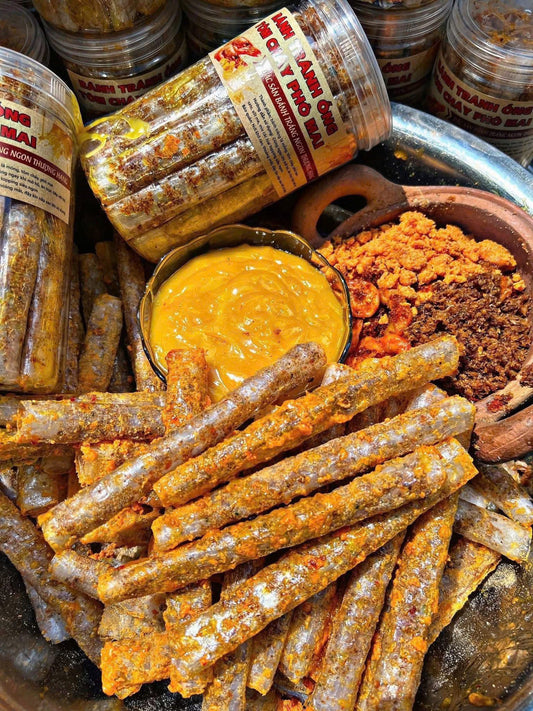 Bánh tráng ống tôm cháy phô mai
