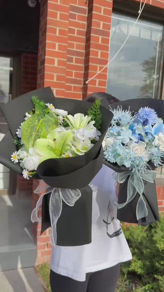 Blue & Green flowers