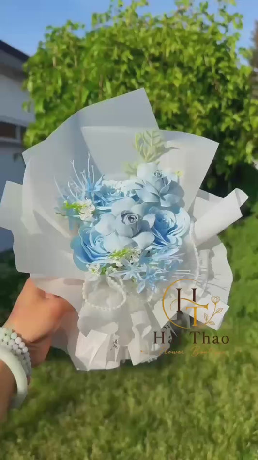 Hoa xinh tone xanh bó nhỏ xinh xắn