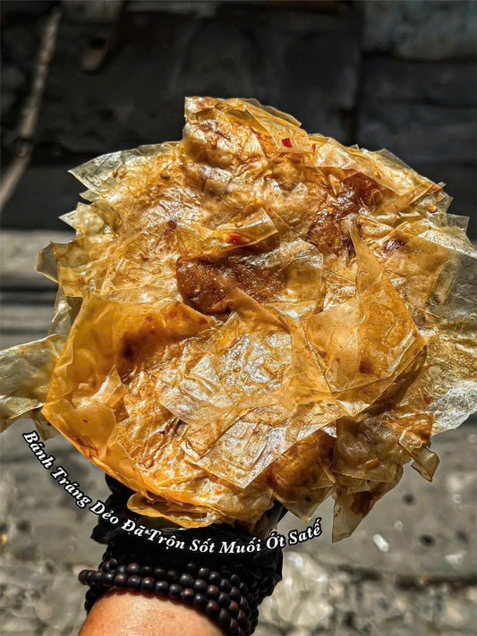 Bánh tráng dẻo cuốn muối hành cay