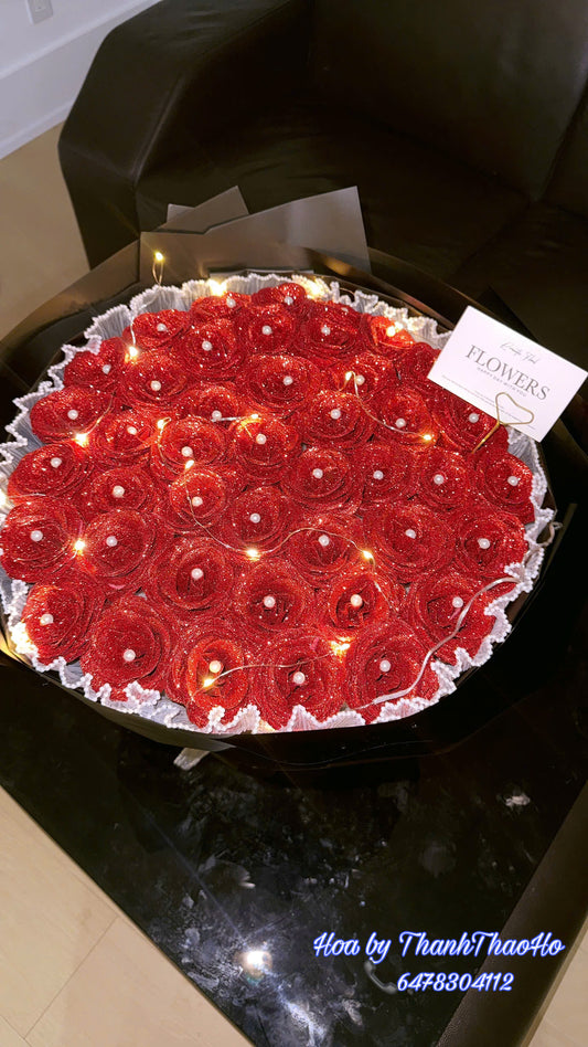 Hoa tone đỏ bling bling