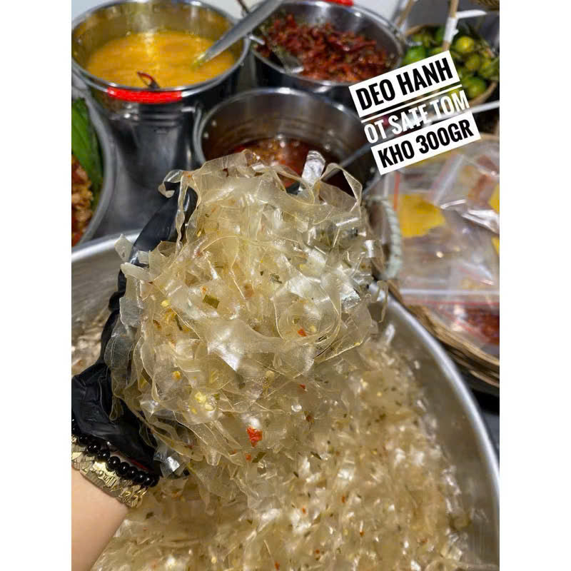 Bánh tráng dẻo hành sate tôm khô
