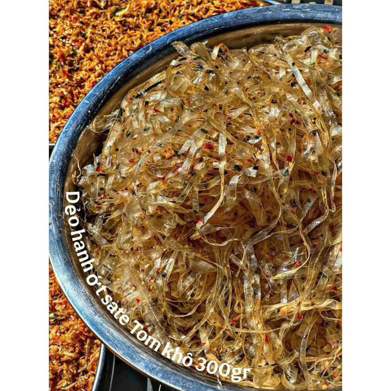 Bánh tráng dẻo hành sate tôm khô
