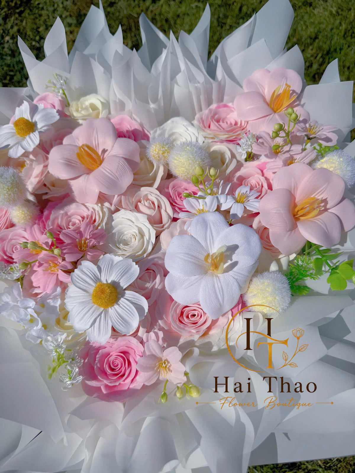 Hoa tone hồng xinh dáng trái tim 💓