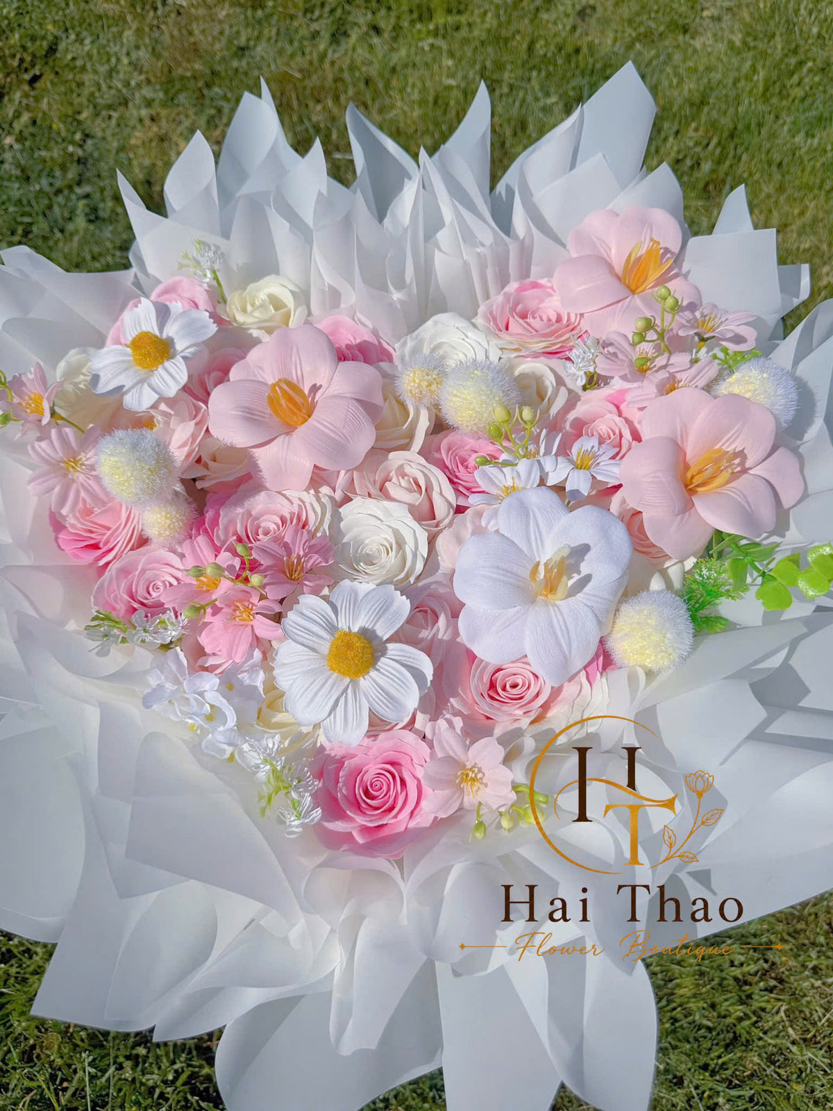 Hoa tone hồng xinh dáng trái tim 💓